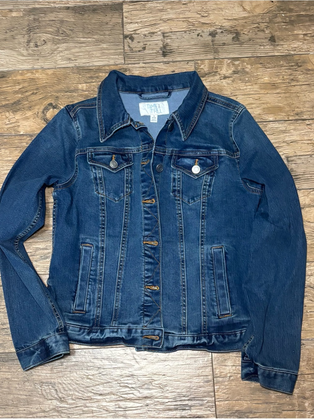 Time and Tru Dark Blue Denim Jean Jacket